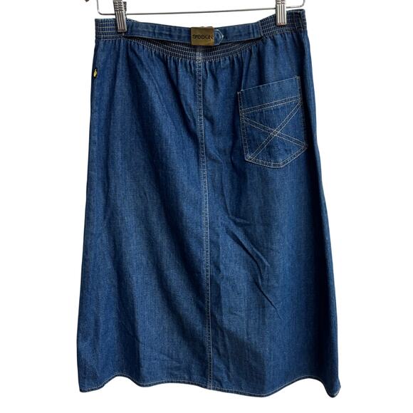 SASSON Dresses & Skirts - Vintage Sasson Denim Skirt Women Size 5 6 USA Made Elastic Waist A-Line Vintage